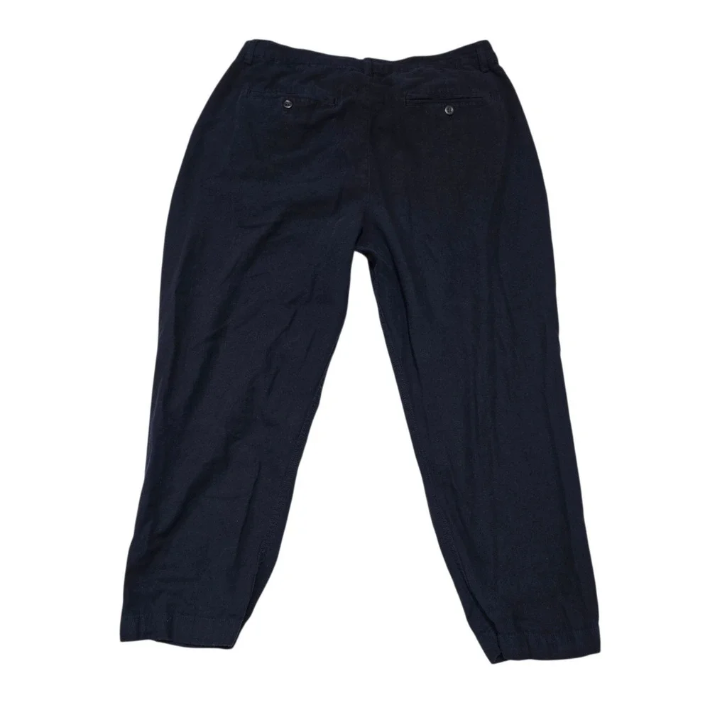 Banana Republic Pants Mens 34 Navy Blue Linen Cotton Relaxed Tapered Chino